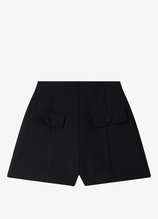 Sandro High waist loose fit korte broek van wol