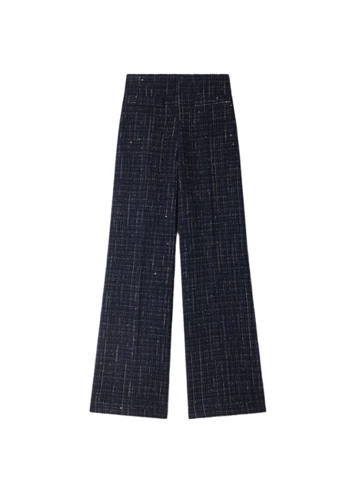 Sandro High waist loose fit pantalon van tweed