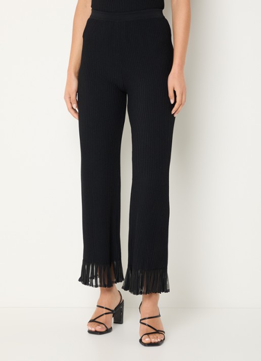Sandro High waist straight fit broek met franjes