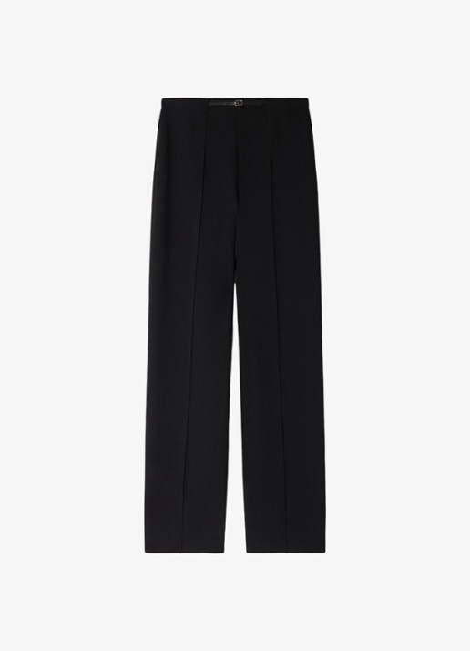 Sandro High waist straight fit broek met ritszakken - voorkant 5 zwart
