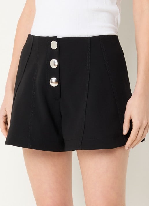 Sandro High waist straight fit korte broek met steekzakken
