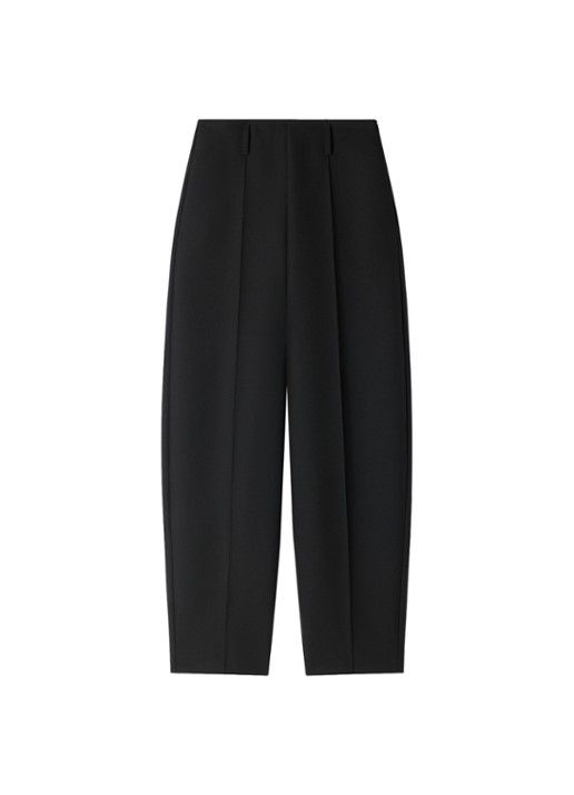 Sandro High waist straight fit pantalon in wolblend - voorkant zwart
