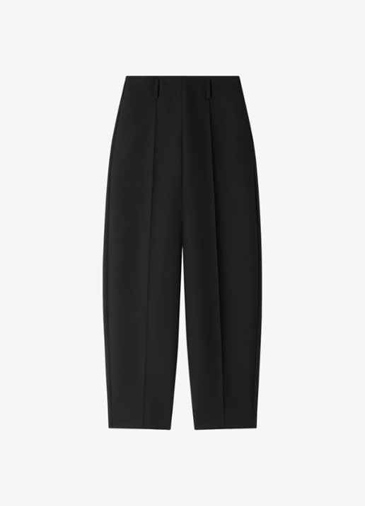 Sandro High waist straight fit pantalon in wolblend - voorkant 2 zwart
