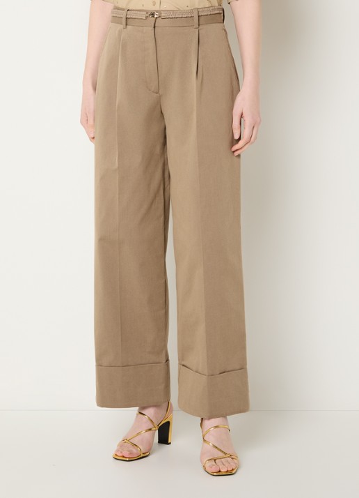 Sandro High waist straight fit pantalon met steekzakken