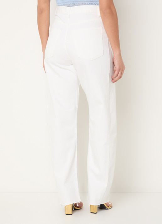Sandro High waist straight leg jeans met gekleurde wassing - achterkant 3 wit