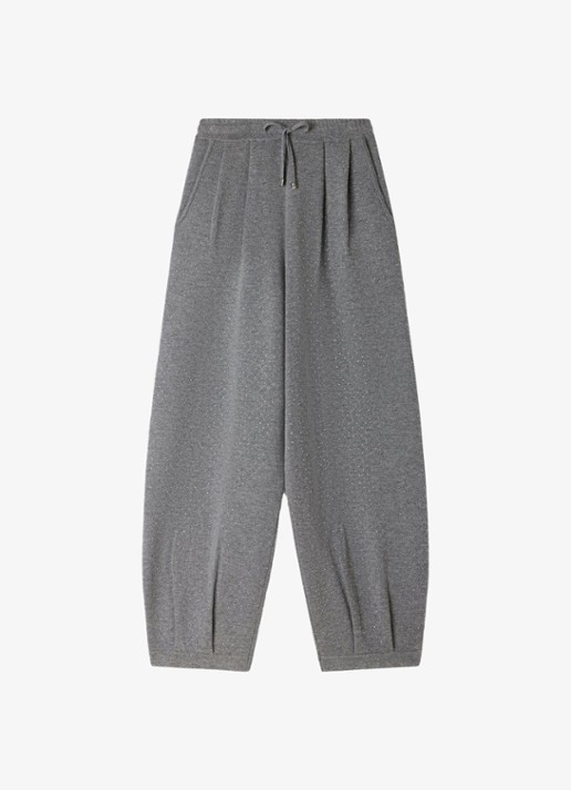 Sandro High waist tapered fit joggingbroek in wolblend