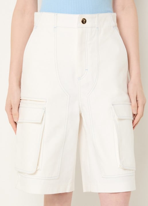 Sandro High waist wide fit korte broek van denim met gekleurde wassing