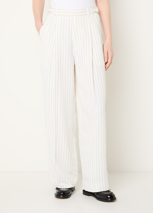 Sandro High waist wide fit pantalon met streepprint