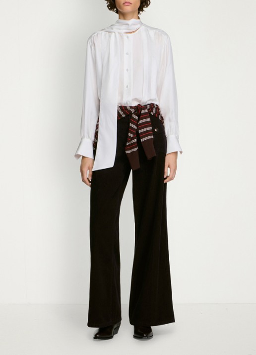 Sandro High waist wide fit pantalon van corduroy