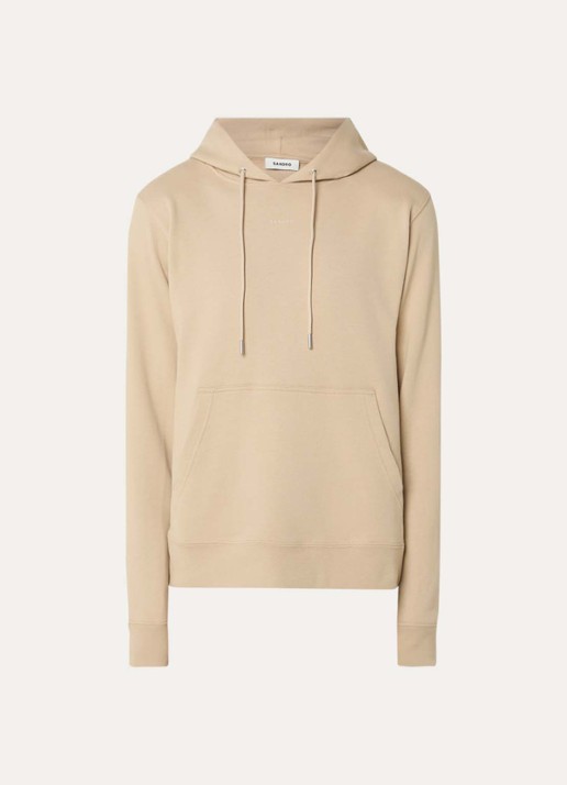 Sandro Hoodie met trekkoord - voorkant 2 beige