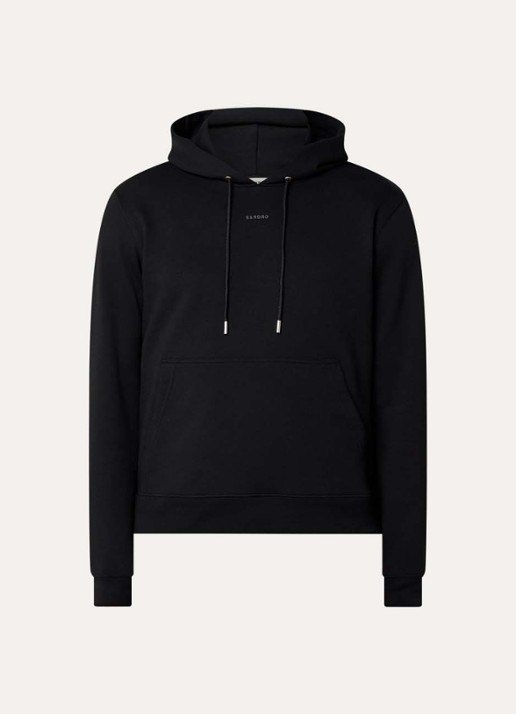 Sandro Hoodie met trekkoord - voorkant 2 zwart