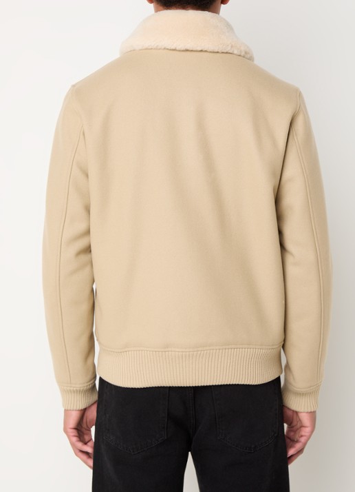 Sandro Jack in kasjmierblend met afneembare kraag - achterkant 4 beige