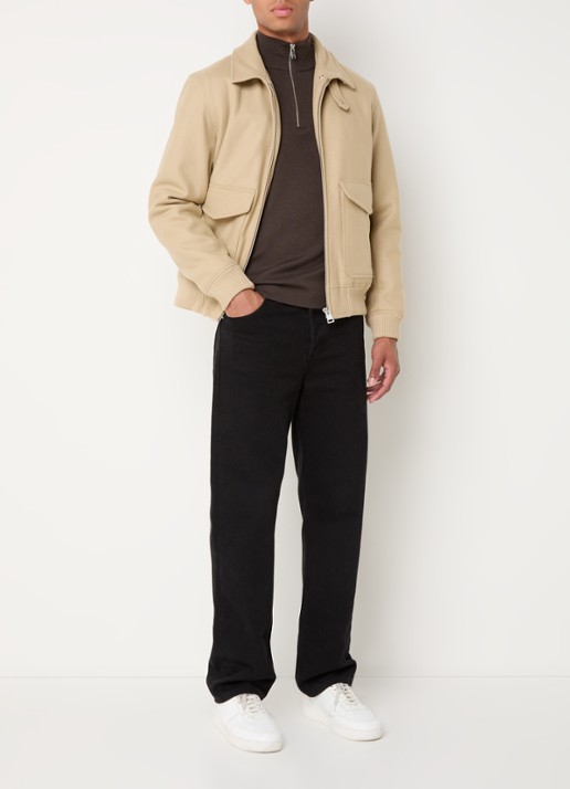 Sandro Jack in kasjmierblend met afneembare kraag - voorkant 3 beige
