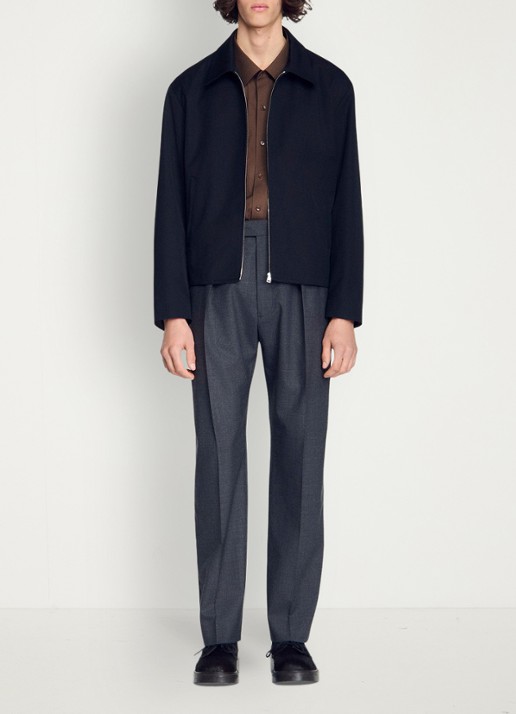 Sandro Jack in wolblend - voorkant 6 donkerblauw