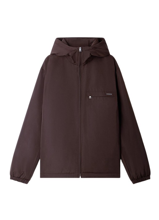 Sandro Jack met capuchon en logo - voorkant chocoladebruin