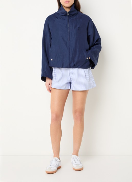 Sandro Jack met logo en steekzakken - voorkant 2 donkerblauw