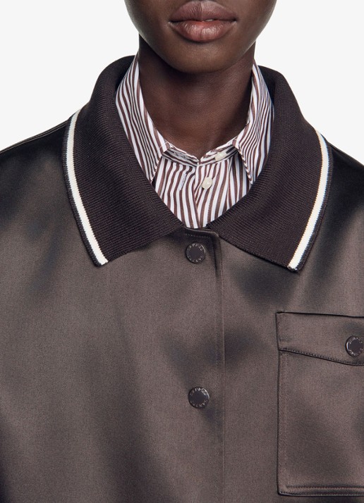 Sandro Jack met polokraag - detail 3 bruin