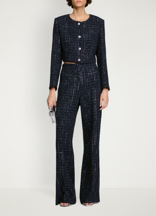 Sandro Jack met tweed-look - detail 2 donkerblauw