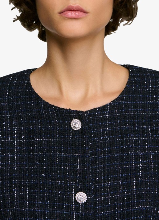 Sandro Jack met tweed-look - detail 3 donkerblauw