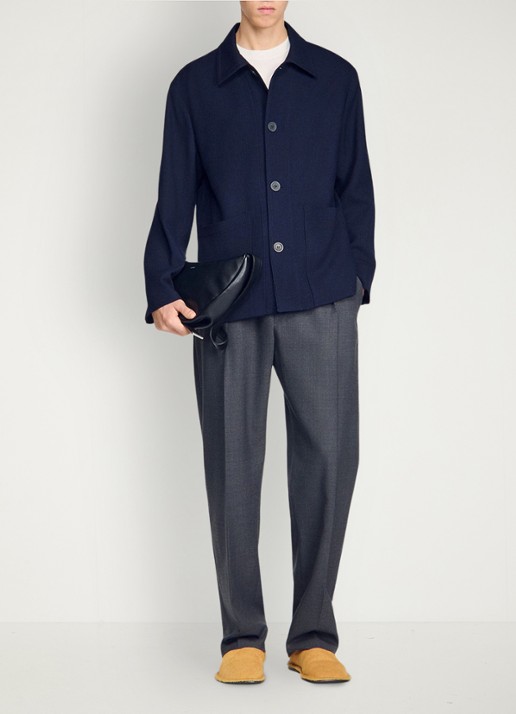 Sandro Jack van scheerwol met opgestikte zakken - voorkant 2 midnight blue / blauw