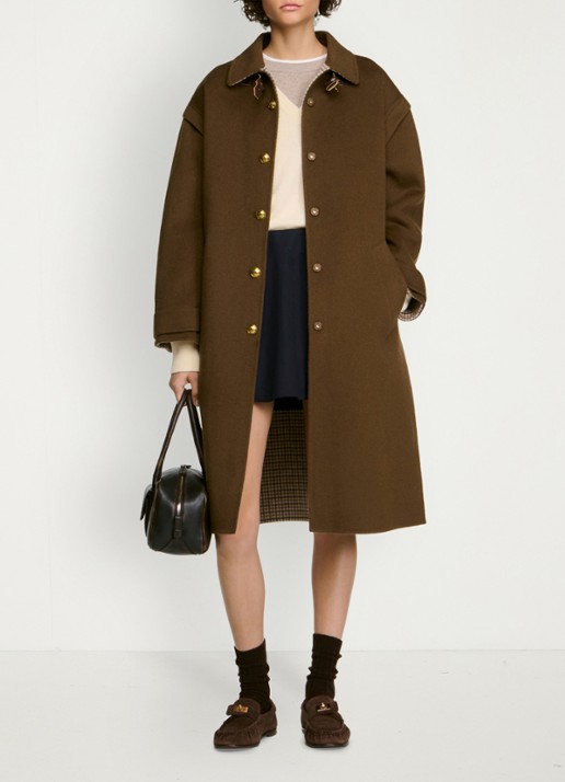Sandro Jas van wol met details van leer - detail 5 bruin