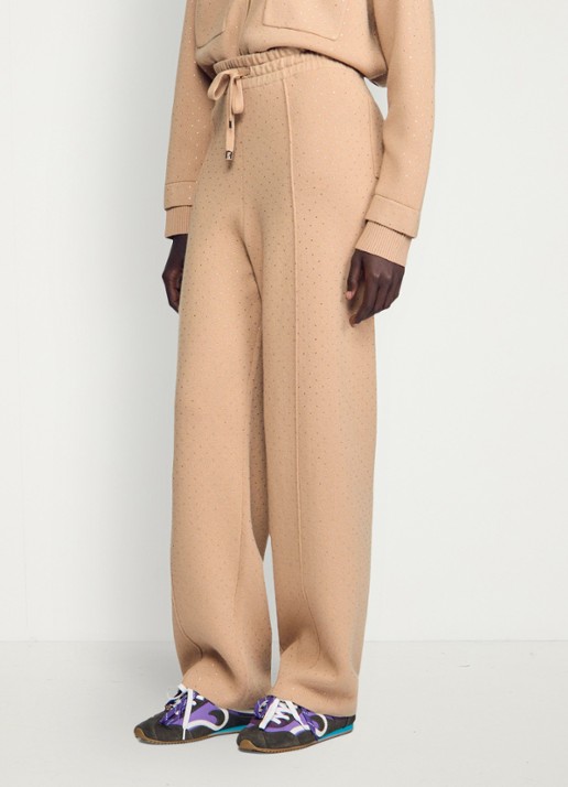 Sandro Joggingbroek met strass - detail camel