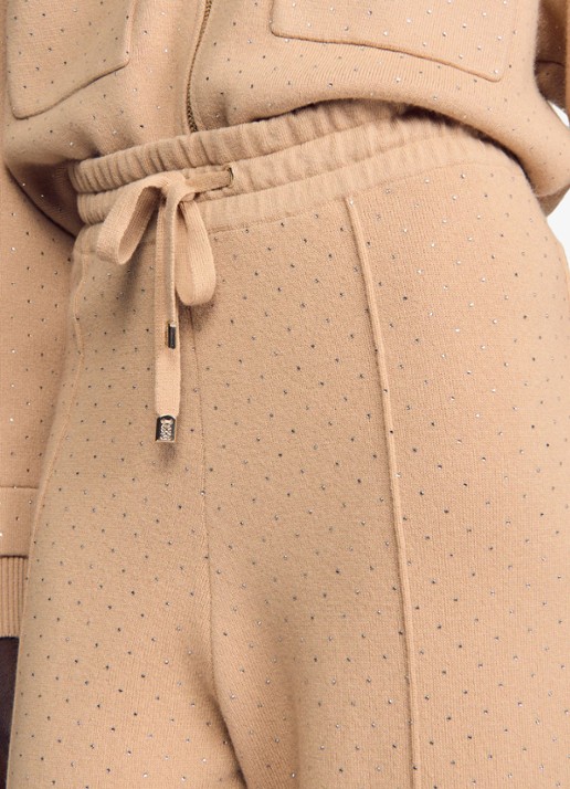 Sandro Joggingbroek met strass - detail 3 camel