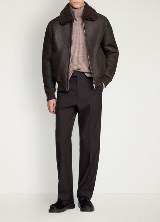Sandro Lammy coat met steekzakken - detail 2 donkerbruin