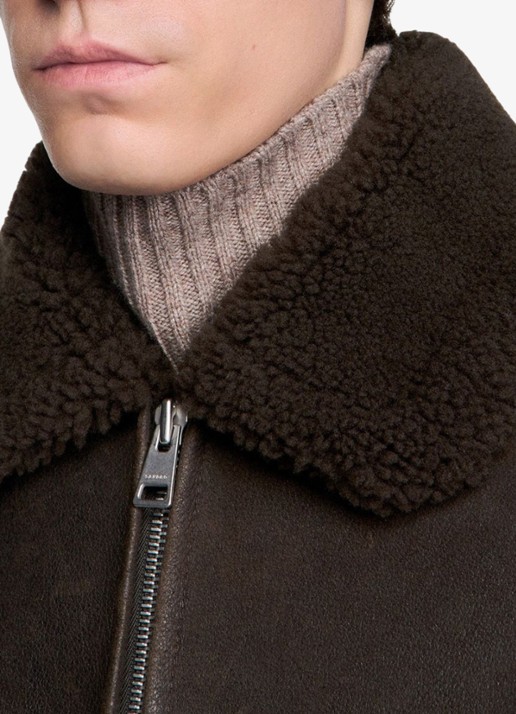 Sandro Lammy coat met steekzakken - detail 3 donkerbruin