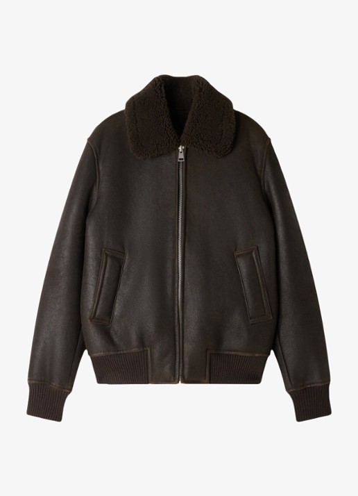 Sandro Lammy coat met steekzakken - voorkant 5 donkerbruin