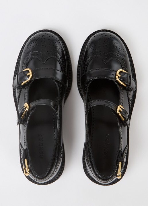 Sandro Loafer van leer - detail 4 zwart