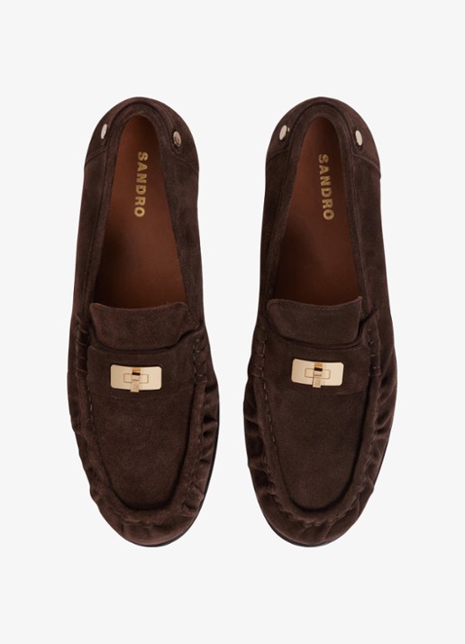 Sandro Loafers van suède - detail 3 brown / bruin