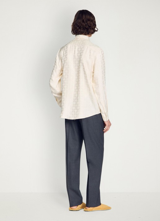 Sandro Loose fit blouse met ruitdessin - achterkant 4 wit