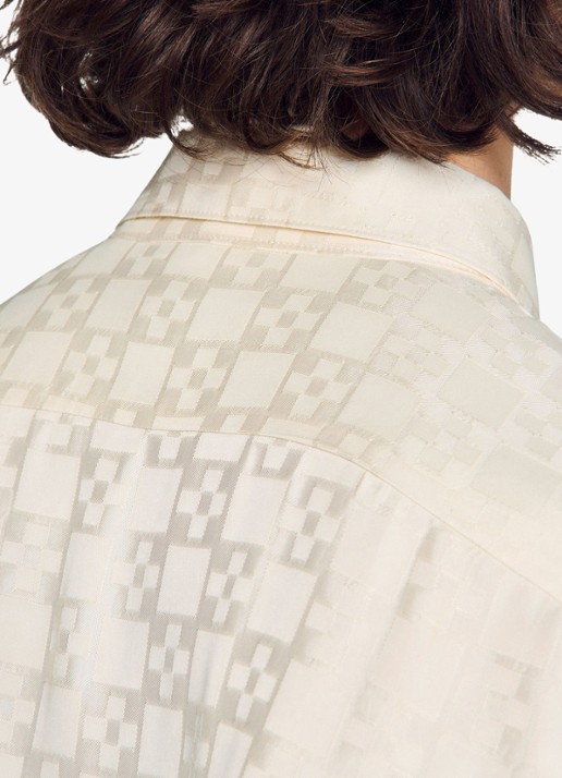 Sandro Loose fit blouse met ruitdessin - detail 3 wit