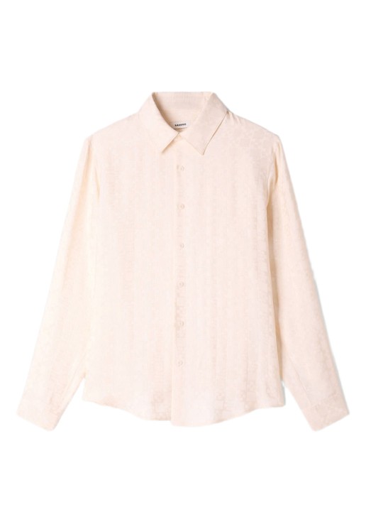 Sandro Loose fit blouse met ruitdessin - voorkant 5 wit
