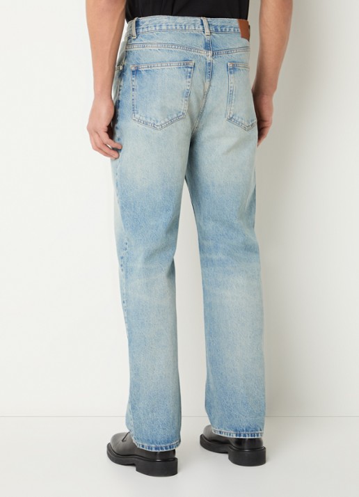 Sandro Loose fit jeans met lichte wassing - achterkant indigo