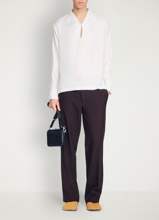 Sandro Loose fit overhemd met knoopsluiting - voorkant 6 white / wit