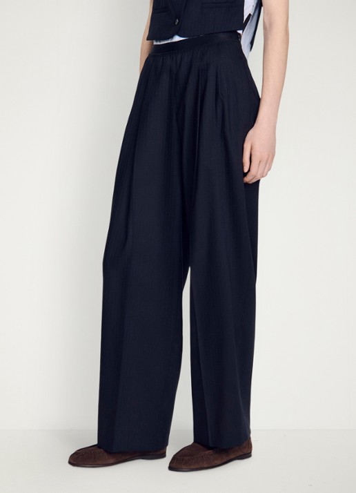 Sandro Loose fit pantalon met steekzakken en krijtstreep