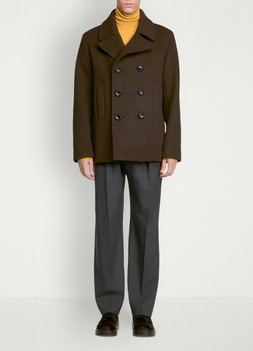 Sandro Mantel in wolblend - voorkant 2 taupe