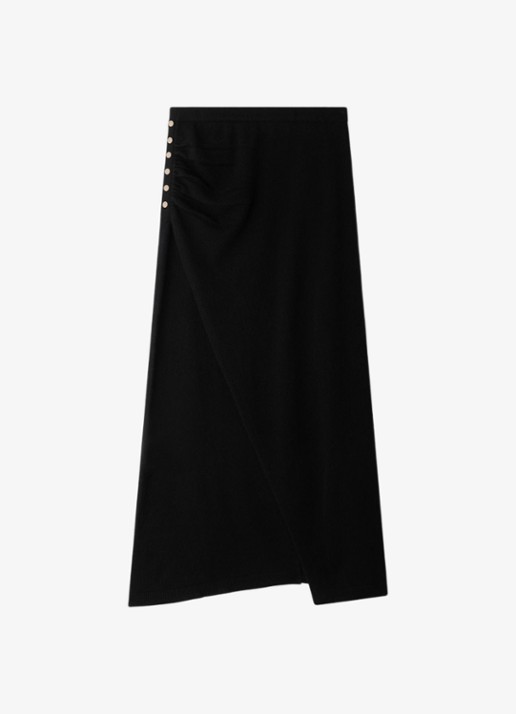 Sandro Maxi rok in wolblend - voorkant 5 zwart