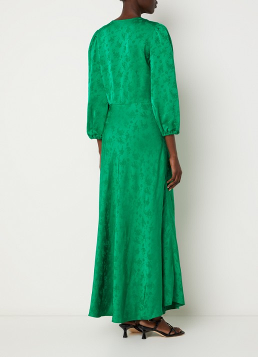 Sandro Maxi tuniekjurk met cut out detail - achterkant donkergroen
