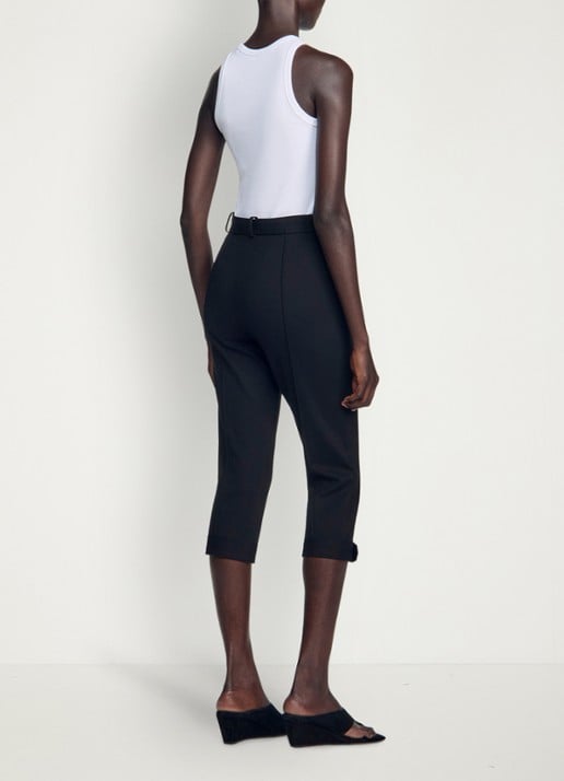 Sandro Mid waist straight fit capri broek - achterkant 6 zwart