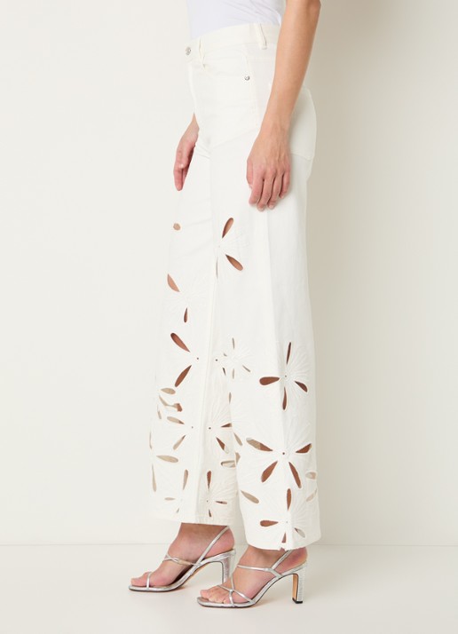 Sandro Mid waist straight leg jeans met gekleurde wassing - detail 4 wit