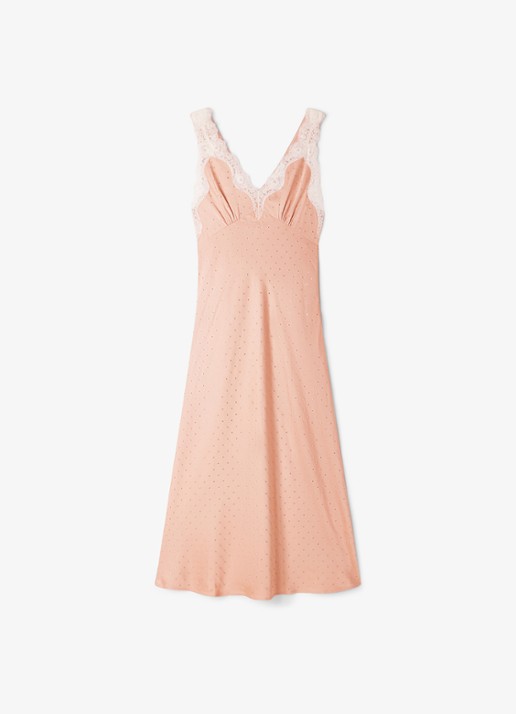 Sandro Midi jurk met pailletten en details van kant