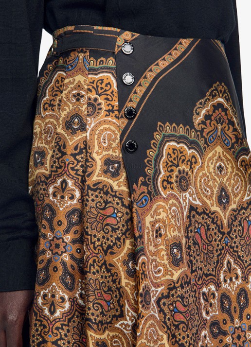 Sandro Midi rok met jacquard print - detail 3 multicolor