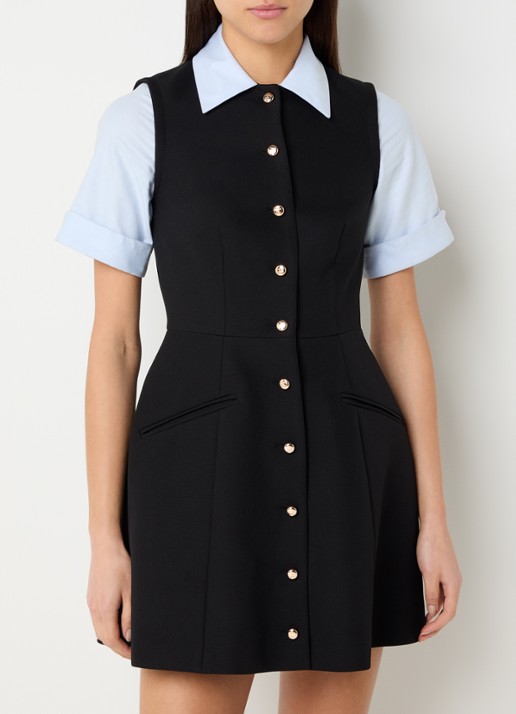 Sandro Mini A-lijn jurk met kraag en sierknopen