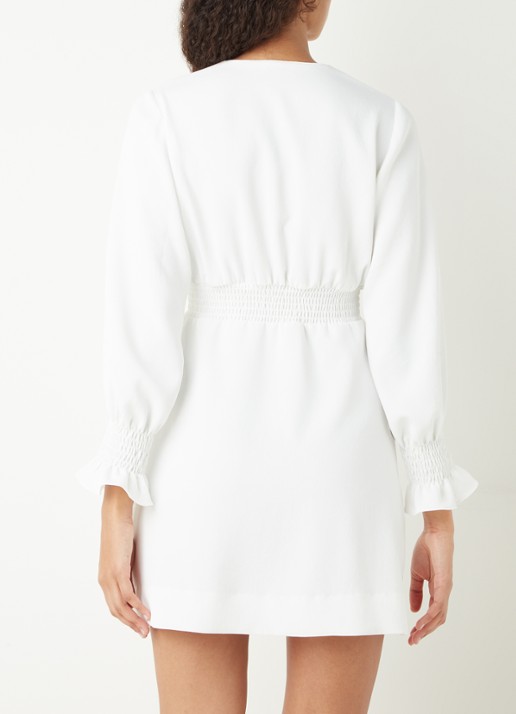 Sandro Mini blousejurk met smockwerk  - achterkant 4 wit