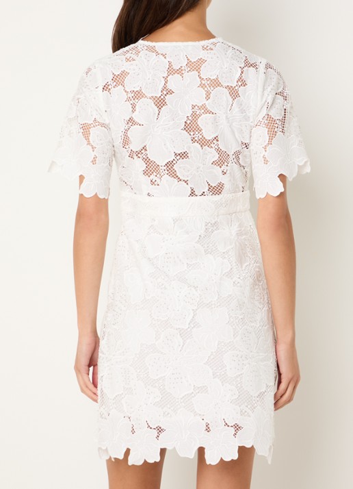 Sandro Mini jurk met broderie en strass - achterkant 4 wit