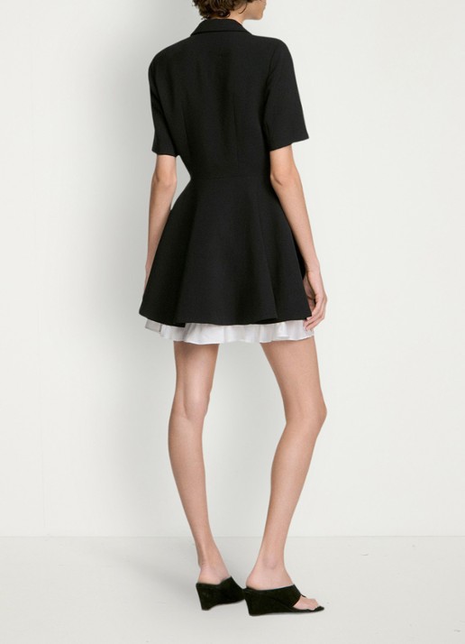 Sandro Mini jurk met leren details - achterkant 3 zwart