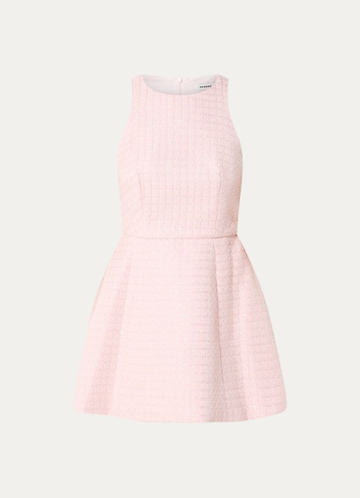Sandro Mini jurk met pailletten  - voorkant 3 roze